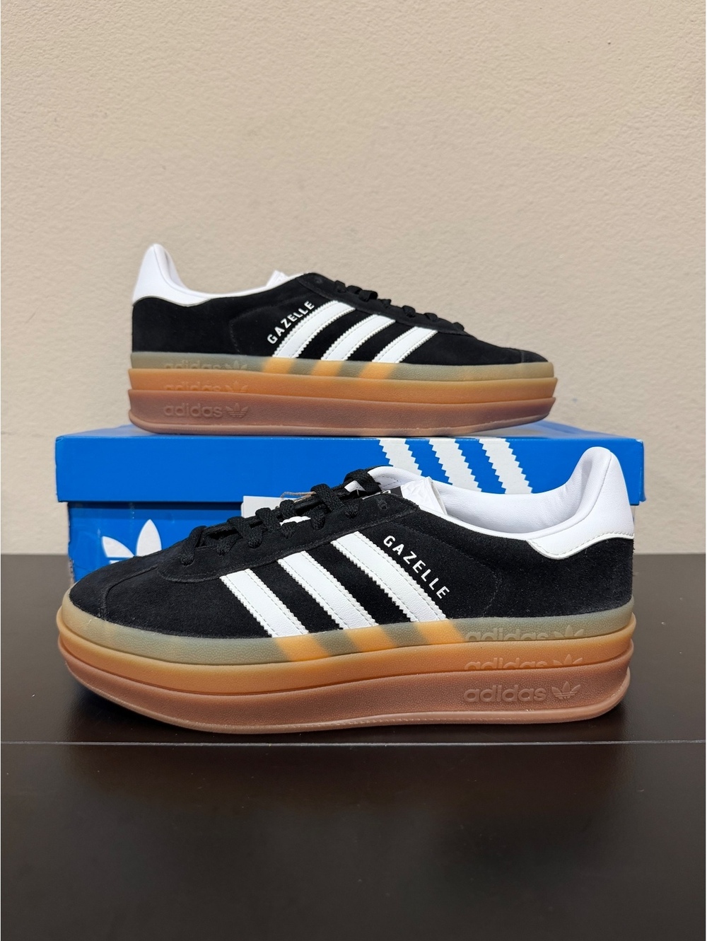Size 7.5 - Adidas Women’s Gazelle Bold “Black White Gum”